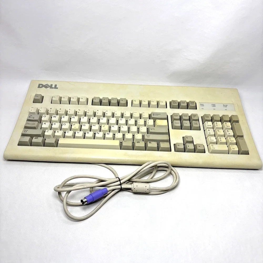 Vintage‎ Dell AT101W Keyboard Wired Mechanical GYUM90SK PS/2